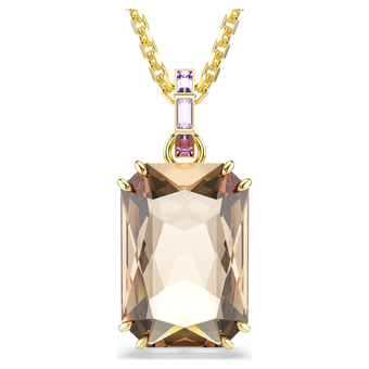 swarovski millenia pendant  octagon cut  caramel  gold tone plated