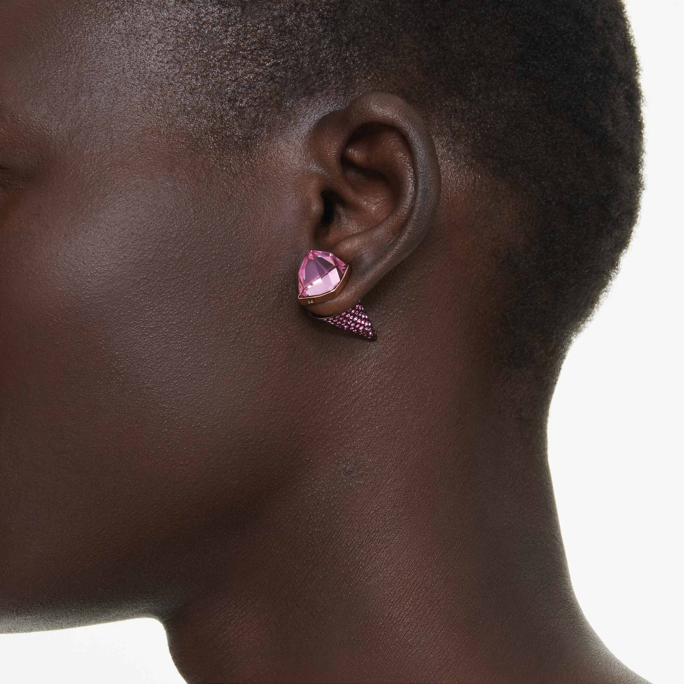 Buy Swarovski Lucent stud earrings Pave Spike Pink Mixed metal finish