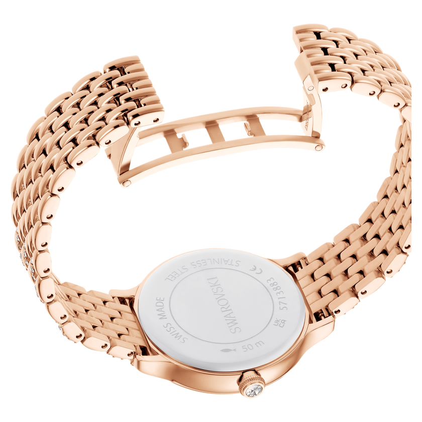 swarovski imber watch  swiss made  metal bracelet  rose gold tone  rose gold tone finish