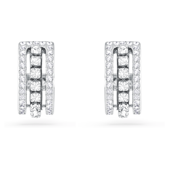 swarovski further hoop earrings  white  rhodium plated