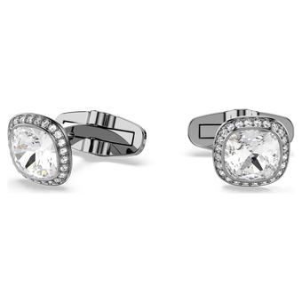 swarovski una angelic cufflinks  cushion cut  white  ruthenium plated