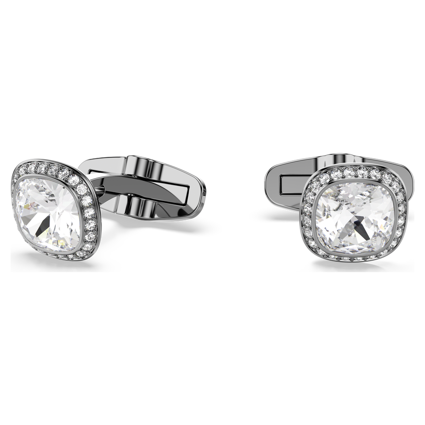 swarovski una angelic cufflinks  cushion cut  white  ruthenium plated