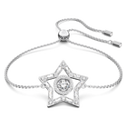 Stella bracelet, White, Rhodium plated