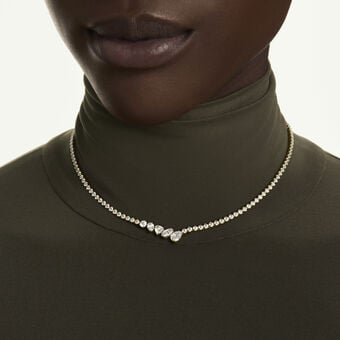 swarovski mesmera necklace  mixed cuts  white  18k gold finish