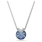 swarovski bella v pendant round cut blue rhodium plated