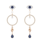 Swarovski Symbolic Hoop Pierced Earrings, Multi-colored, Rose-gold tone plated