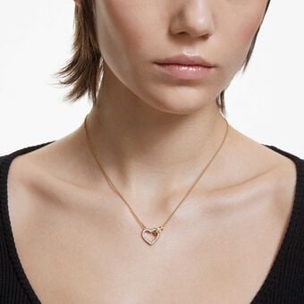 swarovski lovely necklace  heart  white  18k gold finish