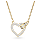 swarovski lovely necklace heart white gold tone plated