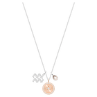 swarovski zodiac pendant aquarius gray rhodium plated