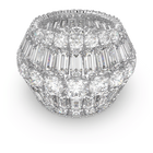 swarovski hyperbola cocktail ring  large  white  rhodium plated