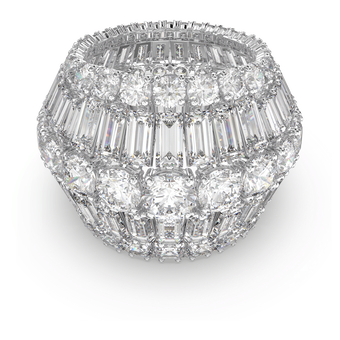 swarovski hyperbola cocktail ring large white rhodium plated