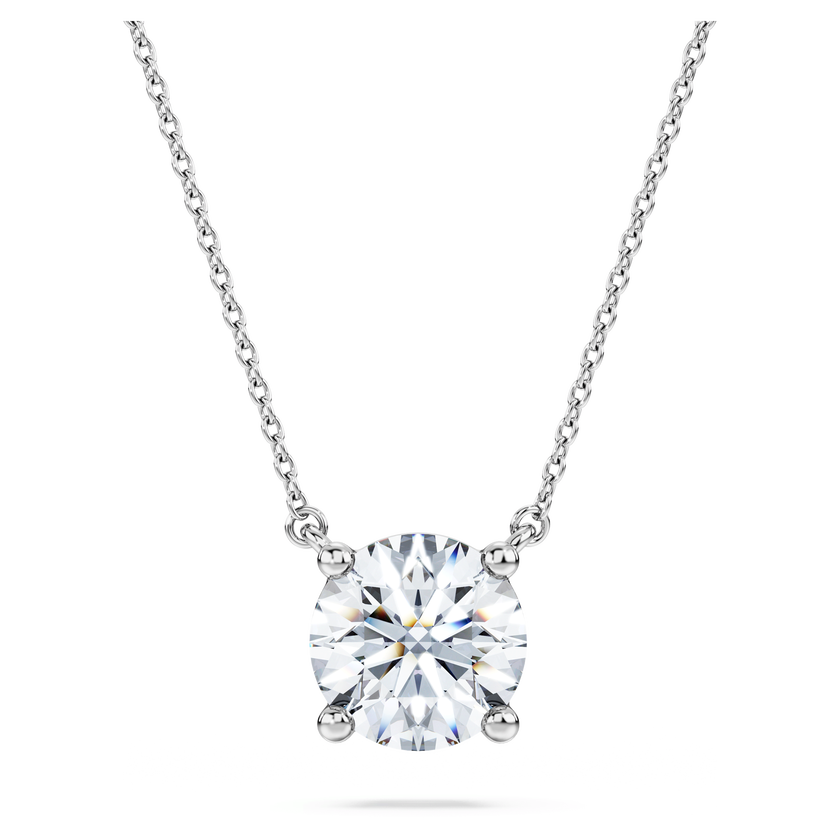 swarovski eternity solitaire pendant  lab grown diamonds 2 ct tw  round shape  18k white gold