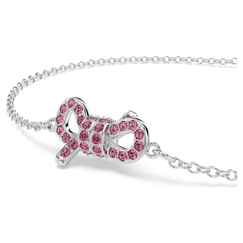 swarovski lifelong bow bracelet  bow  pink  rhodium plated