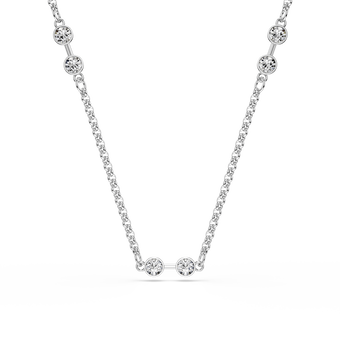 swarovski remix necklace  round cut  white  gold tone plated