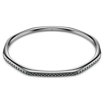 swarovski dextera bangle octagon shape round cut white ruthenium plated