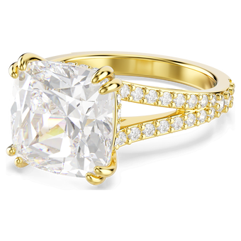 swarovski stilla cocktail ring square cut white gold tone plated