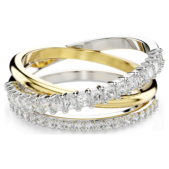 swarovski hyperbola ring mixed cuts white mixed metal finish
