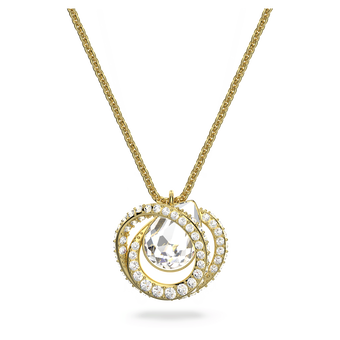 swarovski generation pendant  white  gold tone plated