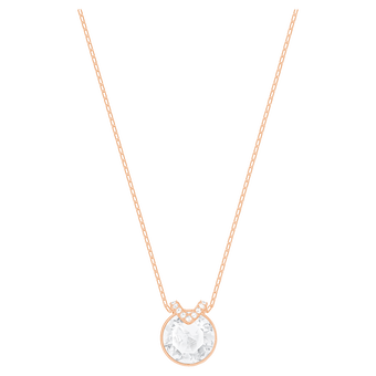 swarovski bella v pendant  round cut  white  rose gold tone plated