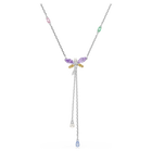 ariana grande x swarovski y necklace  mixed cuts  dragonfly  multicolored  rhodium plated