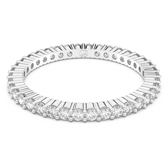swarovski matrix vittore ring  round cut  white  silver tone finish