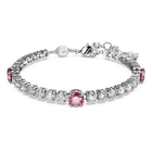 swarovski matrix tennis bracelet mixed cuts pink rhodium plated