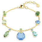 swarovski gema bracelet  mixed cuts  multicolored  gold tone plated
