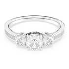 swarovski attract trilogy round ring white rhodium plating