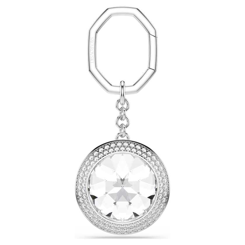 swarovski bag charm  round cut  white  rhodium plated