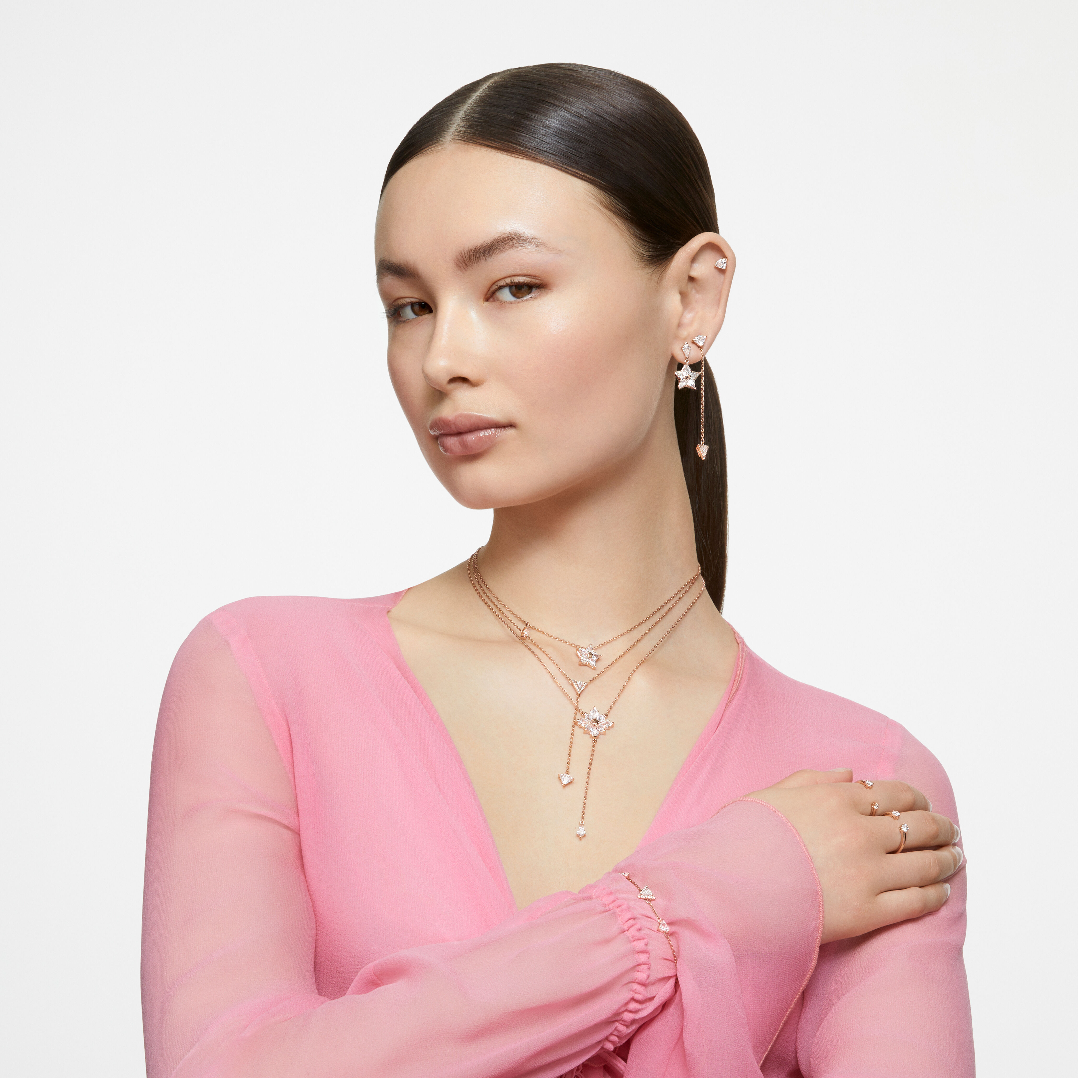 Rose gold evening outlet earrings