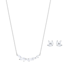 Louison Set, White, Rhodium Plating