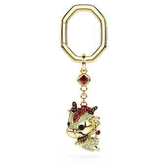 swarovski chinese zodiac key ring dragon yellow gold tone plated
