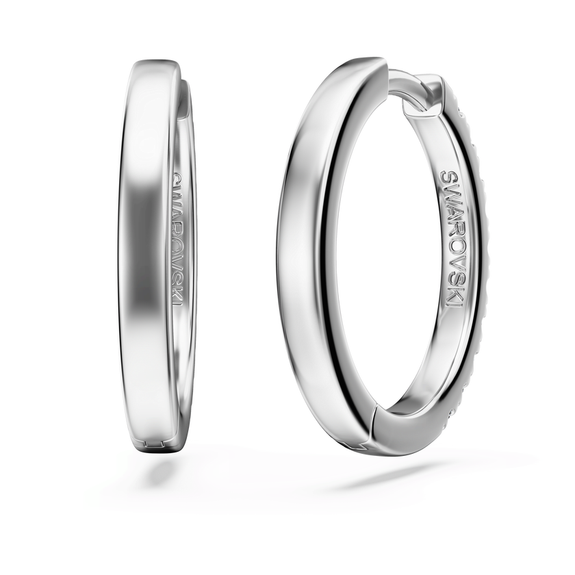 swarovski eternity hoop earrings  lab grown diamonds 0 56 ct tw  round shape  sterling silver