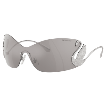 swarovski sunglasses  mask  swan  sk7020  silver tone