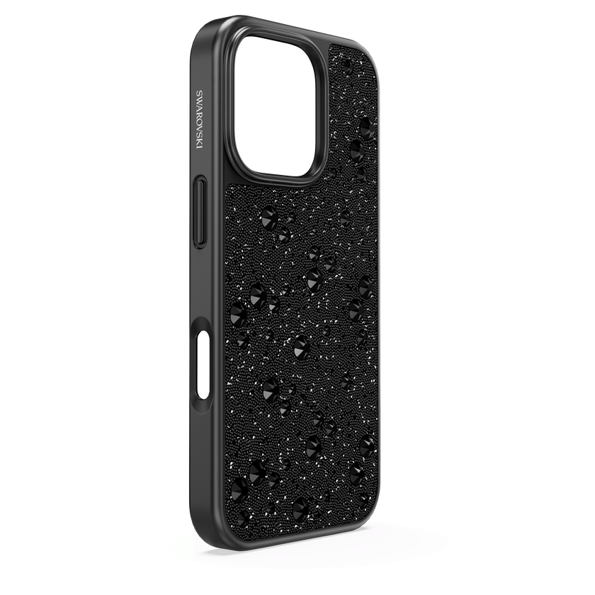 swarovski high smartphone case  scattered design  iphone  16 pro  black