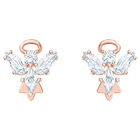 Magic Angel Stud Pierced Earrings, White, Rose-gold tone plated