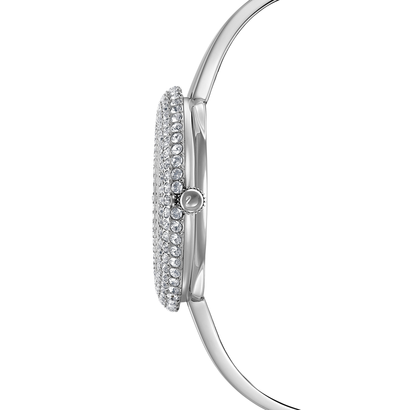 Crystal Rose Watch, Metal Bracelet, White, Stainless Steel