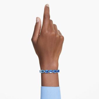 swarovski millenia bracelet  octagon cut  color gradient  blue  rhodium plated