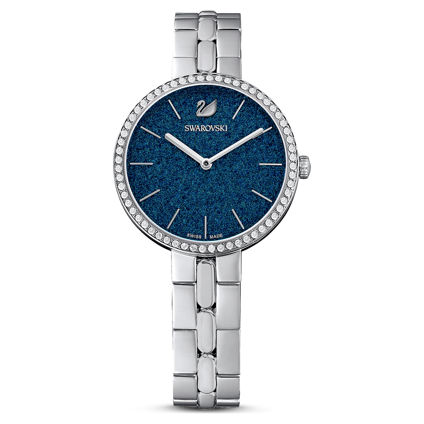 swarovski cosmopolitan watch  metal bracelet  blue  stainless steel