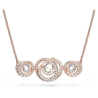 Generation necklace, White, Rose gold-tone plated