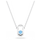 swarovski sparkling dance necklace round cut oval shape blue rhodium plated
