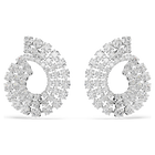 swarovski matrix hoop earrings mixed round cuts white rhodium plated