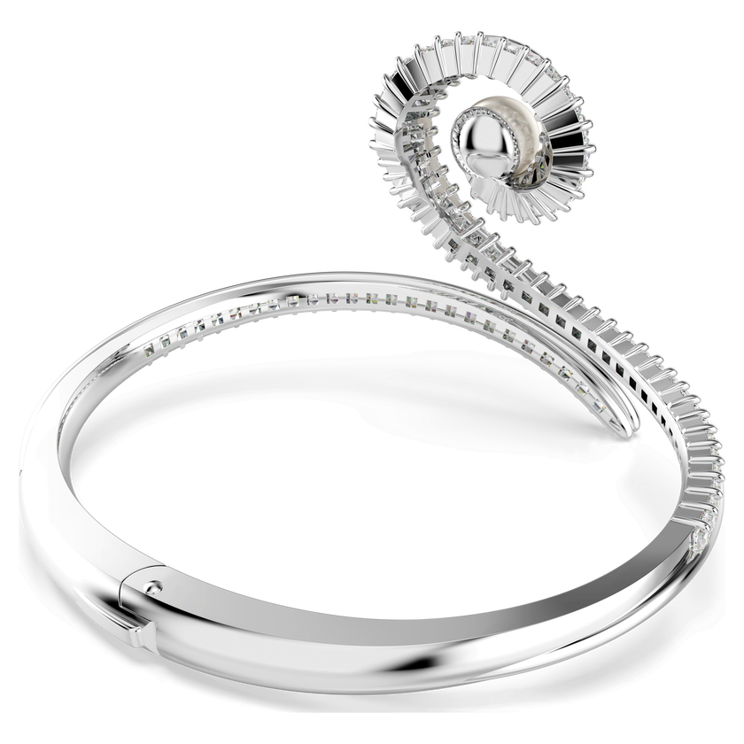 ariana grande x swarovski bangle  crystal pearl  baguette cut  white  rhodium plated