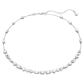 swarovski mesmera necklace  mixed cuts  scattered design  white  rhodium plated