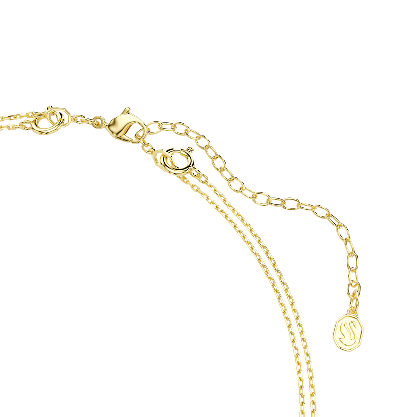 swarovski imber layered necklace  mixed cuts  multicolored  18k gold finish