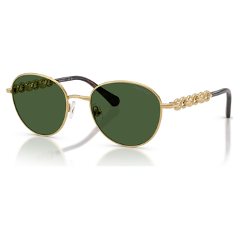 swarovski sunglasses  round shape  sk7049  gold tone
