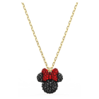 swarovski minnie pendant black gold tone plated