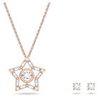 swarovski stella set white rose gold tone plated