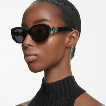 swarovski sunglasses  cat eye shape  sk6002el  black