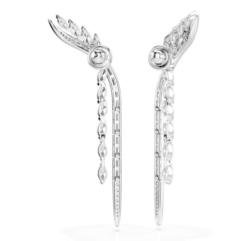 swarovski mesmera earrings  mixed cuts  white  rhodium plated